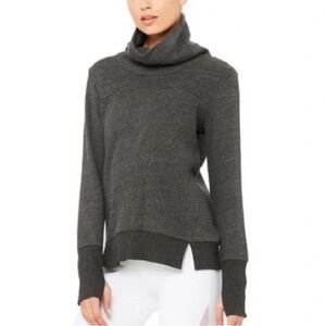 Alo Yoga Haze Funnel Neck Sweatshirt Grey size xs